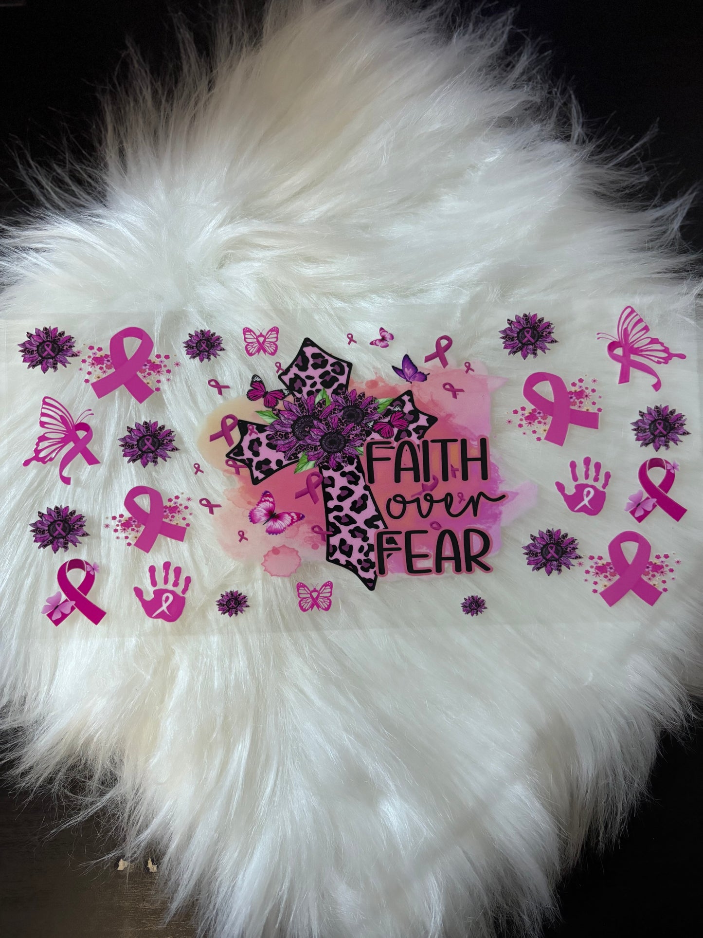 UV DTF Wrap- Breast Cancer Faith Over Fear