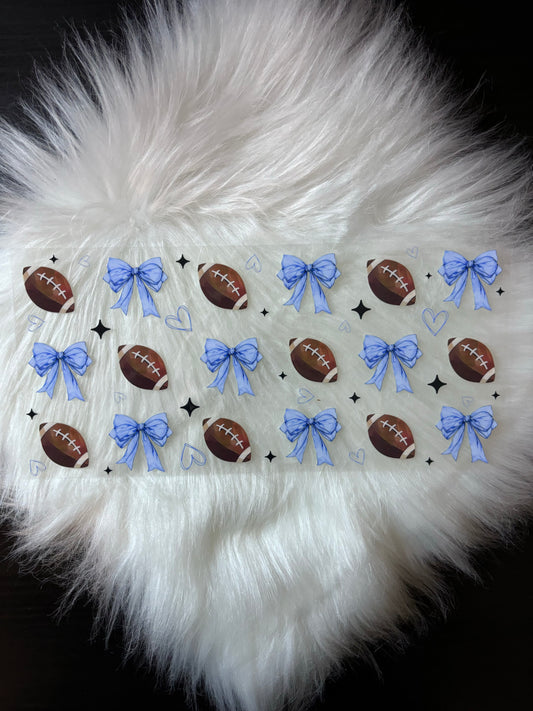 UV DTF Wrap- Footballs & Blue Bows