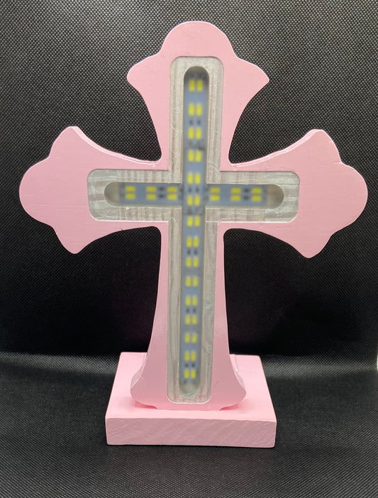 Hand Carved Custom LED Light Up Crosses