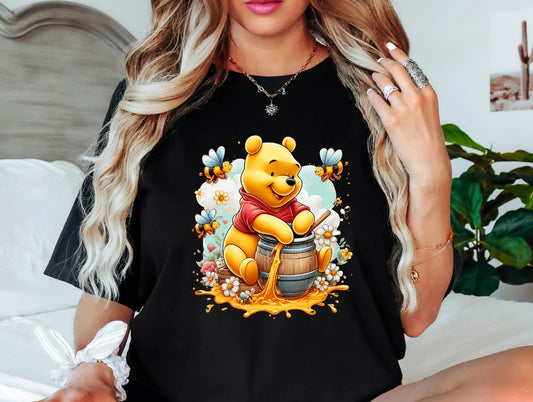 Ready To Press DTF Transfer- Bear and Honey/ Shirt not Included*