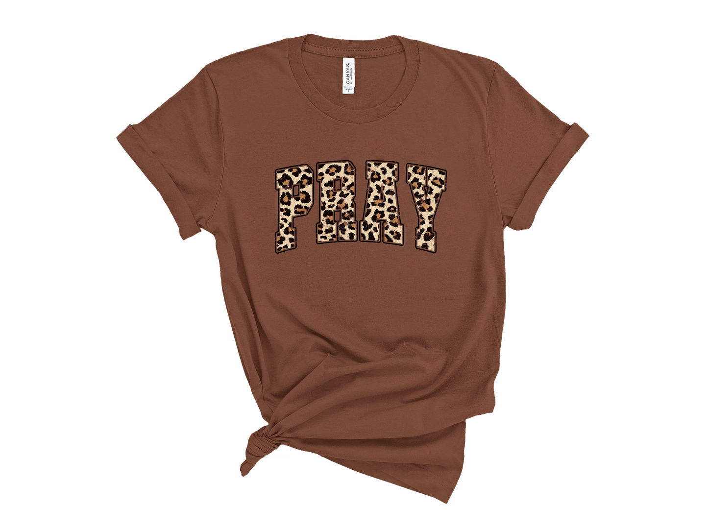 PRAY LEOPARD PRINT T-SHIRT