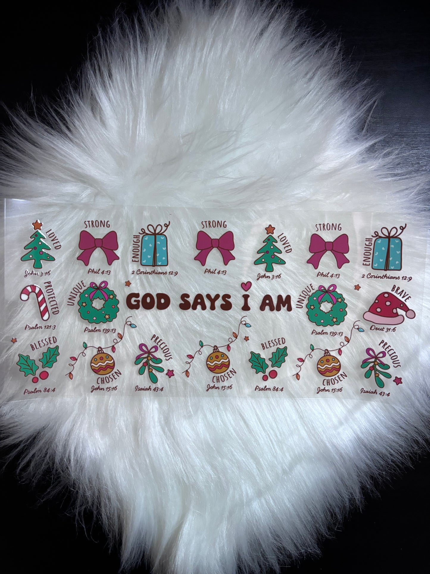 UV DTF Wrap- God Says I Am Christmas