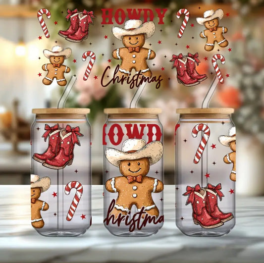 UV DTF Wrap- Howdy Christmas Gingerbread