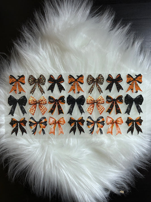 UV DTF Wrap- Orange & Black Bows