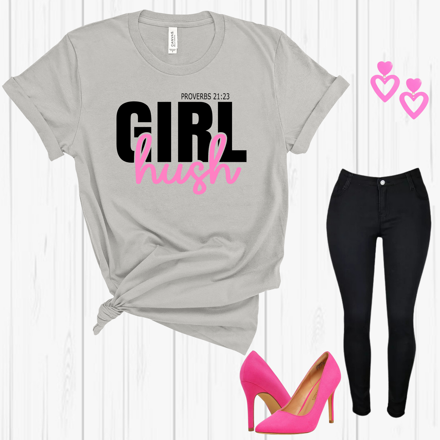 GIRL, HUSH- Short Sleeve T-shirt