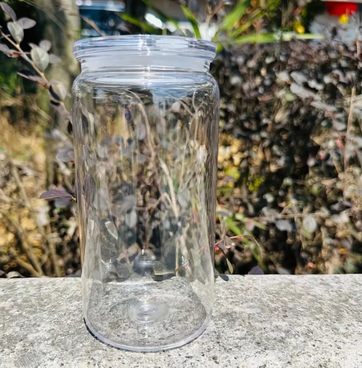 16oz Acrylic Can Cup W/ Lid,  Plastic Straw