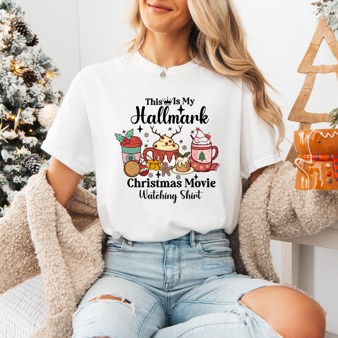 Hallmark Christmas Movie Watching Shirt -SHORT SLEEVE T-SHIRT