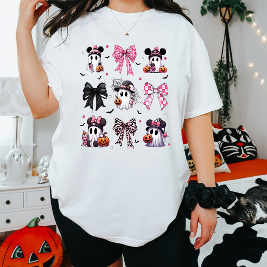 Ready To Press DTF Transfer-Cute Ghost & Bows/ Shirt not Included*