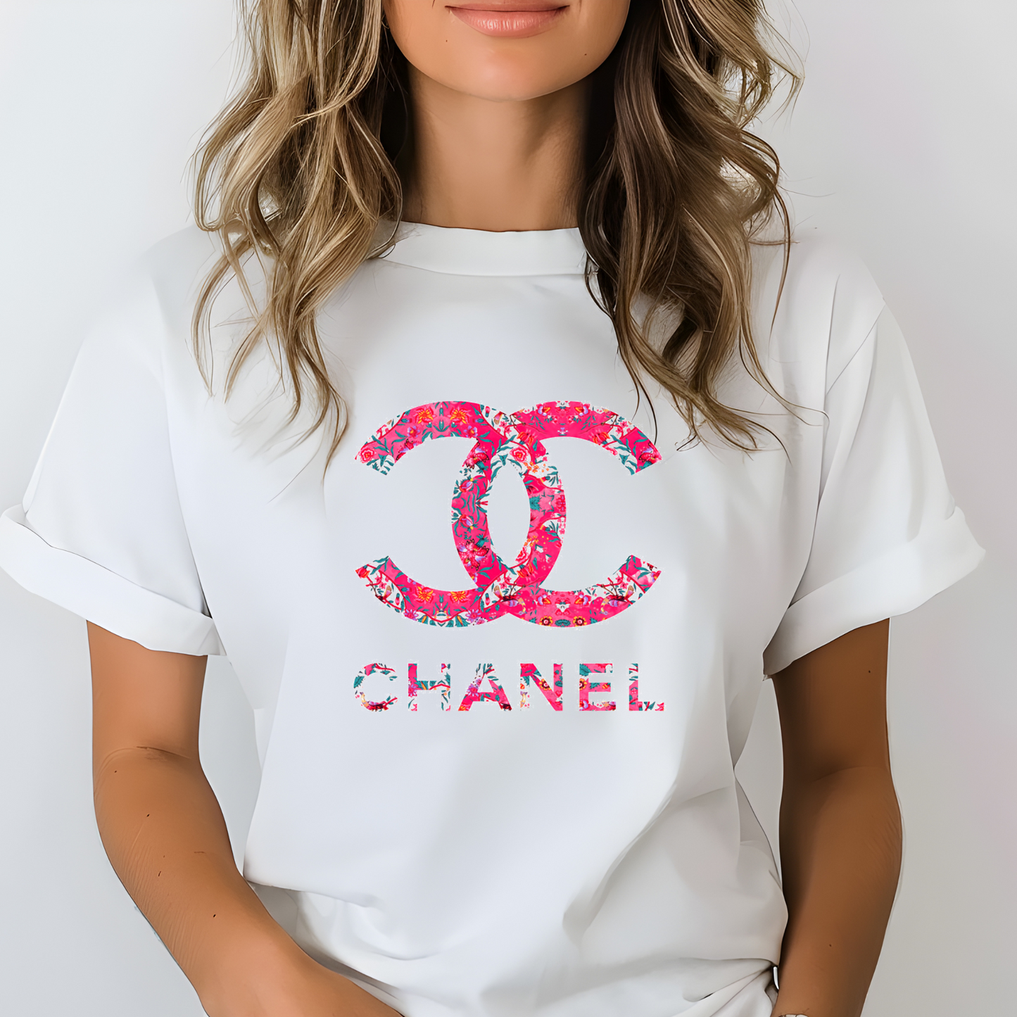 CC INSPIRED,PINK FLORAL -Short Sleeve T-Shirt