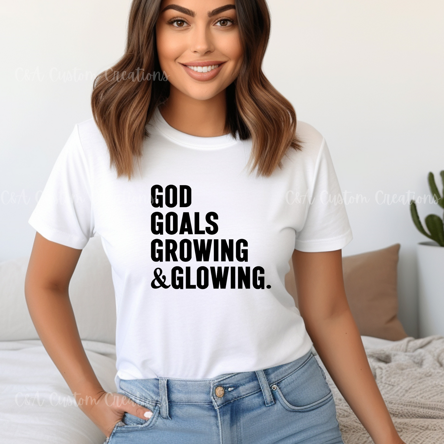 GOD, GOALS, GROWING, & GLOWING SHORT SLEEVE T-SHIRT